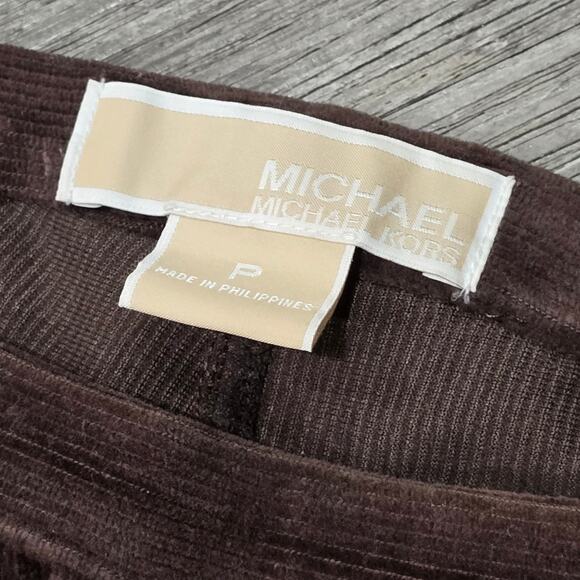 Michael Kors Brown Corduroy Skinny Elastic Waist Pants - Picture 3 of 6